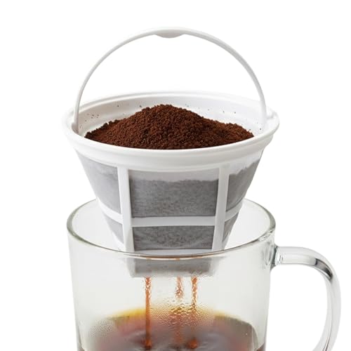 Taza de filtro permanente para bebidas – Cesta de elaboración de cerveza de acero de malla fina con soporte de mango, infusor lavable duradero para la preparación de bebidas | Oficina Café Camping