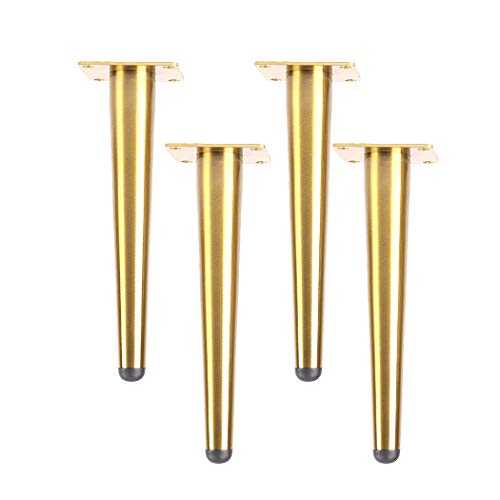 4 Pieds de Meubles Pieds de table droits coniques en Métal Pieds de Support Pieds de Canapé Pieds d'armoire Pieds de,Convient à toutes sortes de meubles DIY,d'or(12cm)