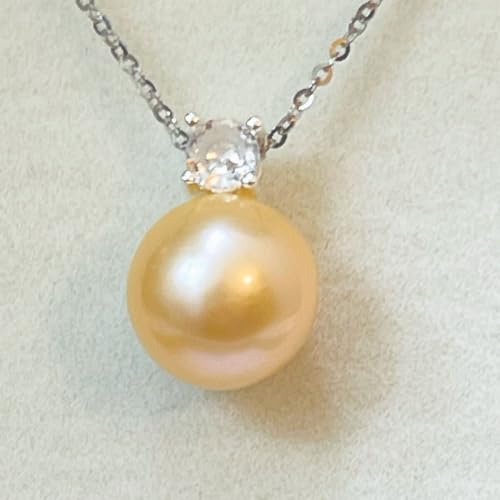 �{�^�� �S�[���h�p�[�� �l�b�N���X 11-12mm �嗱 �V���v�� �I�����W �V���o�[ ���� �Ƃ艐 pearl jewelry �W���G���[ �ꗱ�p�[��