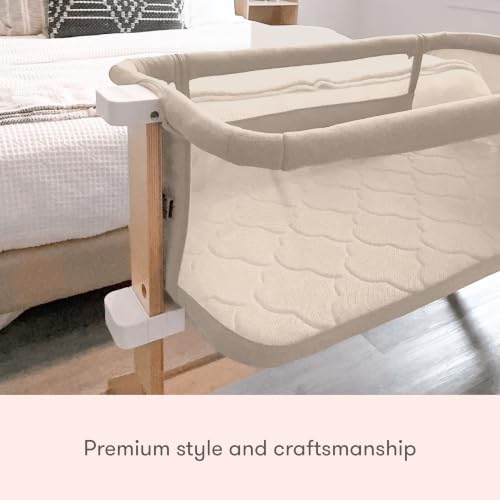 Image of Newton Baby Bassinet & Bedside Sleeper with Mattress & Sheet - Sandstone