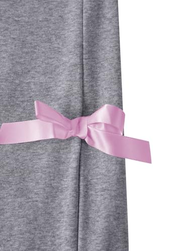 Girls Wide Leg Sweatpants High Waisted Drawstring Bow Side Baggy Cute Pants4