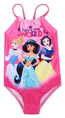 Disney Princess Cinderella Jasmine Snow White Toddler Girls One Piece Bathing Suit Pink 2T