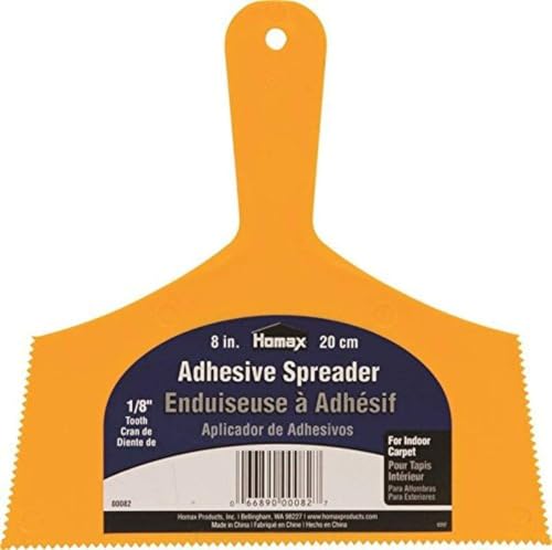 Image of Homax Adhesive Spreader, Yellow, 8 inch, 1 /8 inch Tooth, Spreader for Indoor Carpet, 1 Count (Pack of 6)