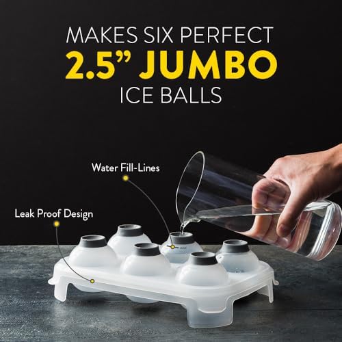 SVERES Large Round Ice Cube Mold | Leak-Free Whiskey Ice Cubes Mold | Top Fill Silicone Round Ice Cube Molds & Easy Release Ice Ball Maker | BPA-Free Big Ice Cube Molds Makes 2.5in Sphere Ice ball - Thumbnail 3