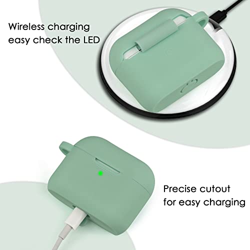 Image of Filoto Silicone Airpod 3rd Generation Case Cover with Bracelet Keychain, Cute Protective Case for Apple Air Pod 3 Wireless Charging Case Women Girl, Cactus Green