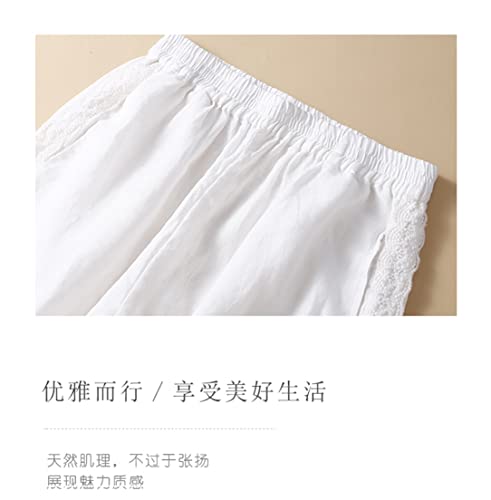 Women's Lace Elastic Waist Harem Loose Pocket Trousers2