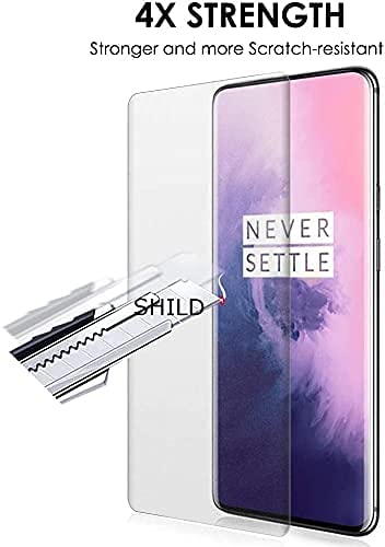 Image of SHILD - (Pack of 1 Curved Matte UV Tempered Glass Screen Protector for - Smartphone - 9H Hardness, HD Clarity, Fingerprint Sensor Compatible, 3-Month Warranty, Easy Installation Kit (Oneplus 8)