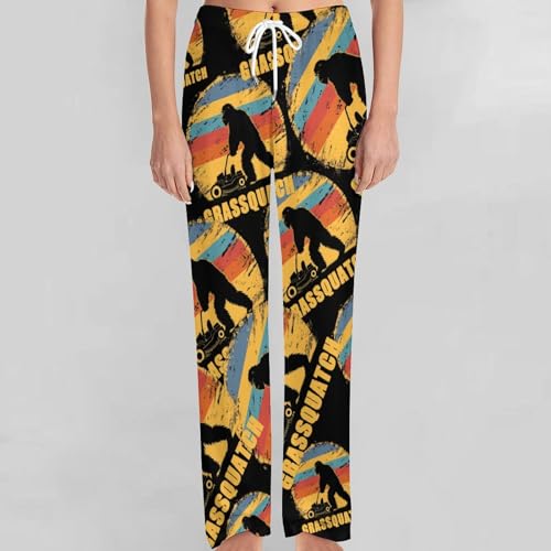 Lawn-Mowing Grassquatch Bigfoot Pajama Pants Long Pj Bottoms Soft Lounge Pants Casual Sleepwear Sleep Pant for Men Women4