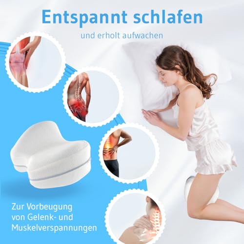 Kniekissen für Seitenschläfer, Orthopädisches Bein-Kissen für eine optimale Schlafhaltung,...