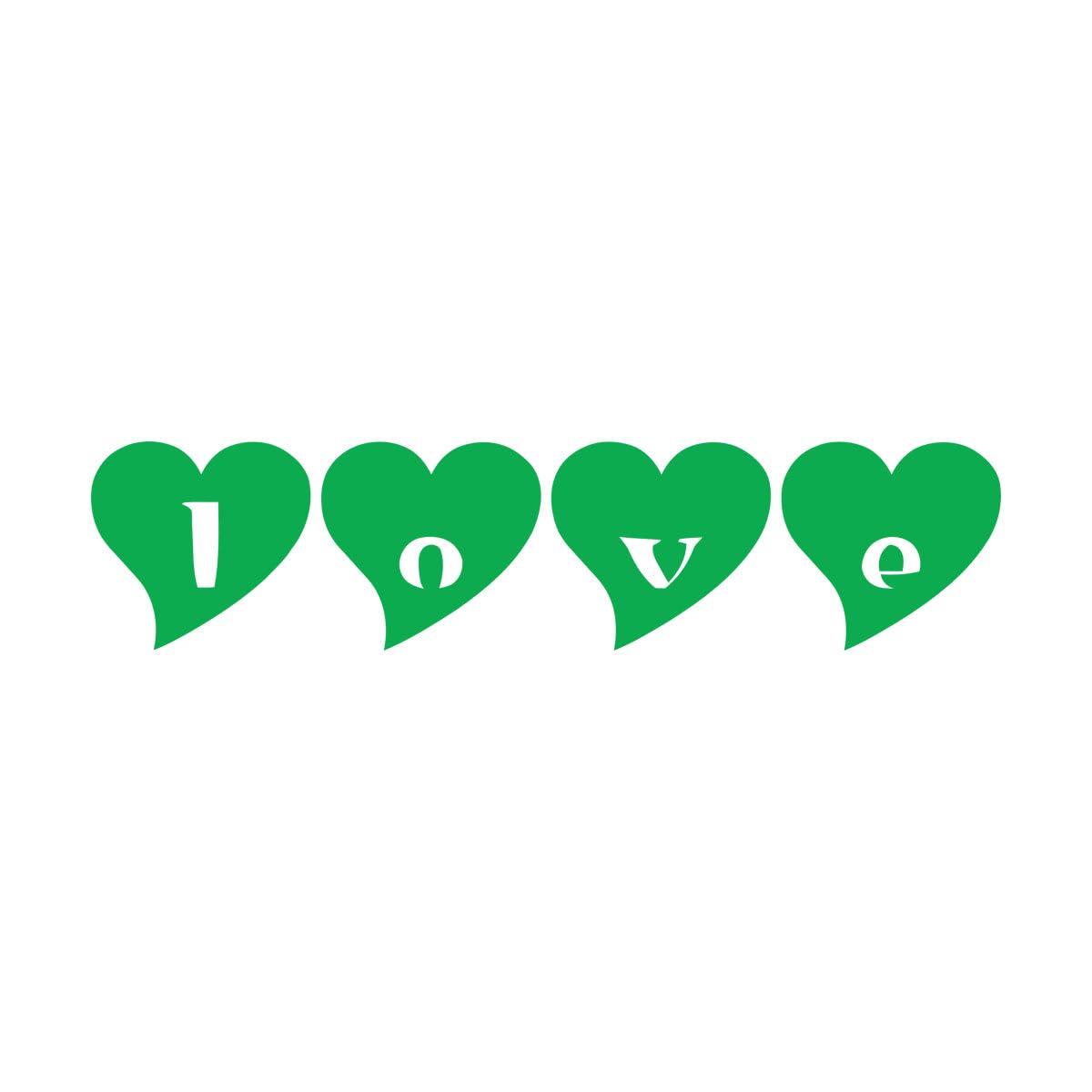 Vinyl Wall Stickers Love Heart Romantic 51.8x200.7cm Do not Damage the wall Surface Extra Large Green โ image 1