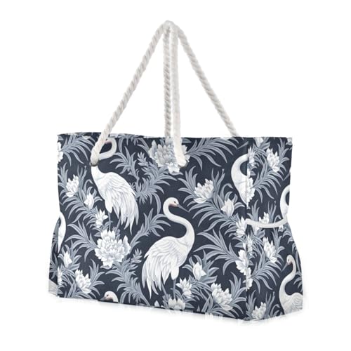aidingzhi Bolsa de mano lavable de gran capacidad con bolsillos laterales con cremallera para viajes, gimnasio, vacaciones, Grúa china, Talla única