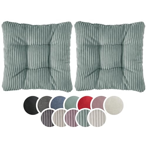 sleepling Stuhlkissen 2er-Set, Cord Optik, weicher Möbelstoff, 38 x 38 cm, Sitzkissen in Farbe türkis sleepling Stuhlkissen 2er-Set, Cord Optik, weicher Möbelstoff, 38 x 38 cm, Sitzkissen in Farbe türkis