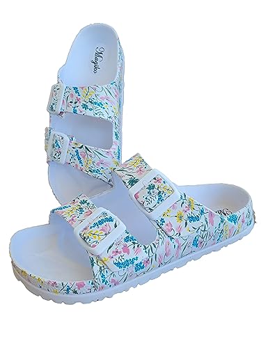 Generic Adjustable Double Buckle Strap Eva Sandals Flat, All Season Comfortable Light Weight Slides thumb #5
