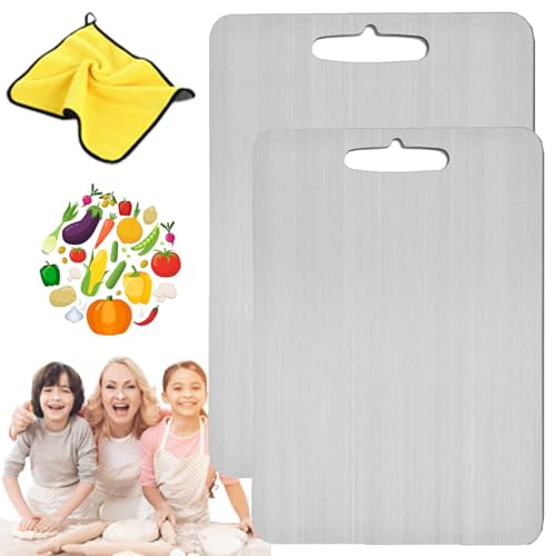 Yamato Cutting Board,Titanium Cutting Board,Stainless Steel Cutting Board,Taima Titanium Cutting Board,Titanium Cutting Boards For Kitchen,Stainless Steel Cutting Boards For Kitchen (S+L)