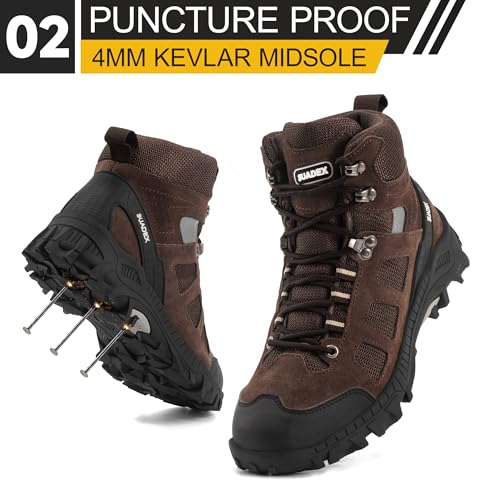 Image of SUADEX Steel Toe Boots for Men Women Indestructible Non Slip Comfortable Work Boot Safety Construction Shoes