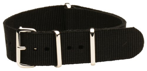 Clockwork Synergy® Classic Ballistic - 20mm Black Nylon Ballistic Watch Strap Band