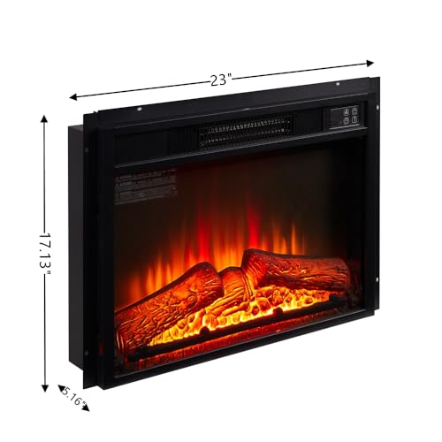 Astrivia Electric Fireplace Inserts 23 Inch Wide with Remote Control Floating Fireplace Insert Heater with Log Set & Realistic Flame, Overheating Protection Without Control - Image 2