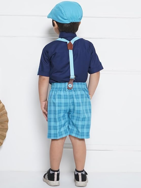 Image of AJ DEZINES Kids Casual Wear Clothing Cotton Shirt Short Set For Boys