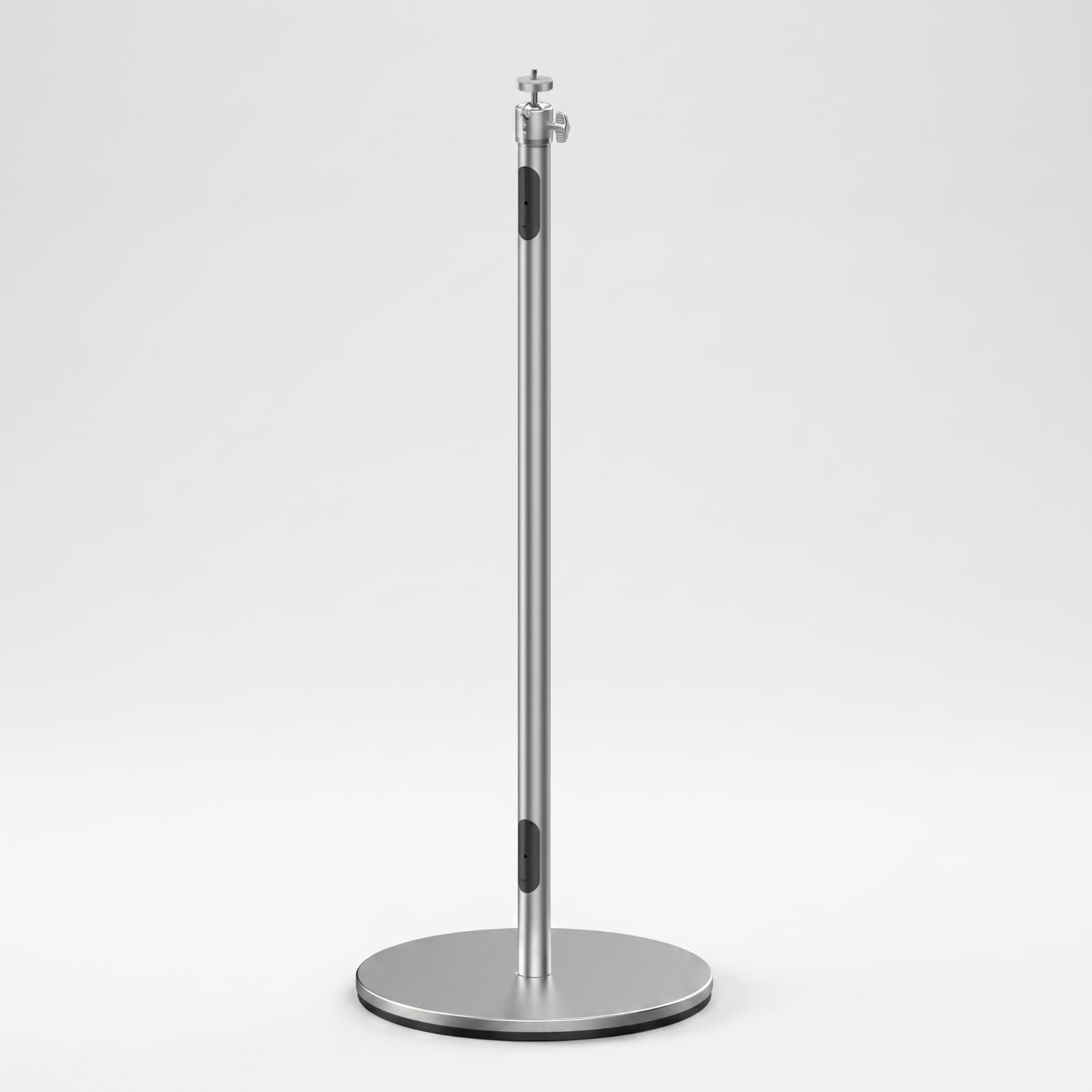 MagiDeal Support Stand Supporto Proiettore Pavimento Asta Telescopica con Inclinazione Fluida E Base Rotonda Compatta in Lega di Alluminio E Acciaio Adatto per, Argento, Altezza Regolabile 250-760