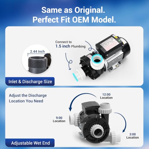 Image of Hot Tub Circulation Pump, 0.35HP, 230V - Model: WTC50M-Long Snout