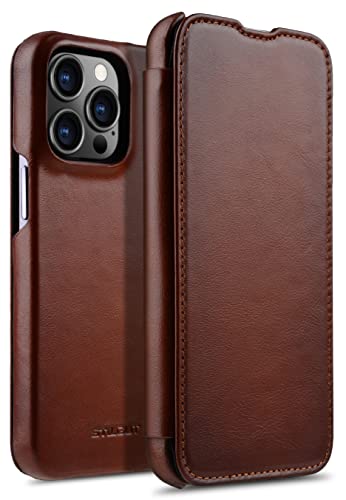 Étui iPhone 13 Pro Max en cuir véritable StilGut cognac, élégance et protection premium