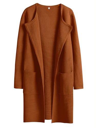 Image of ANRABESS Womens Cardigan Sweater Open Front Knit Long Coatigan Dressy Casual Jacket Coat 2026 Fall Outfits Classy Clothes