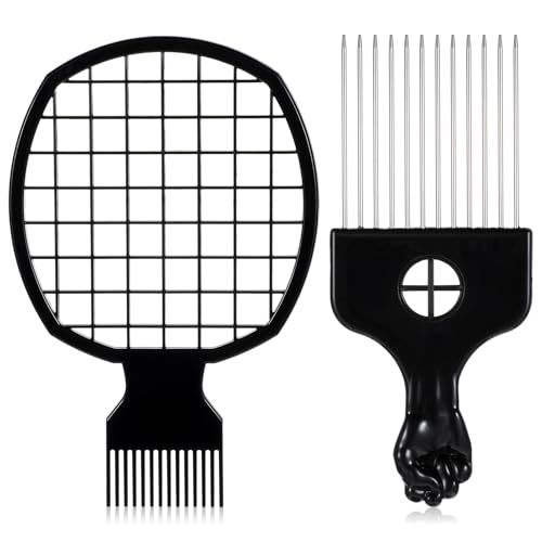 2 pzas Peine Metal para Cabello Rizado Afro miniatura 1