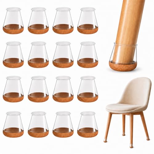 Image of 24 Pcs Chair Leg Floor Protectors, Silicone Chair Leg Covers Caps for Hardwood Floors with Wrapped Felt, Furniture Feet Protector Pads (Round M Fit:20.1-30mm)