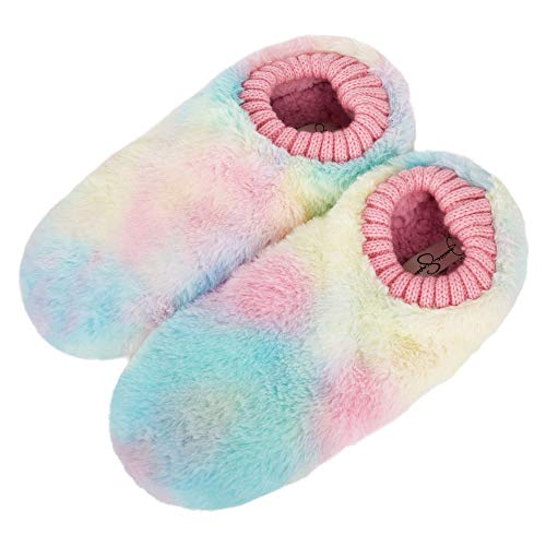 Image of Jessica Simpson Women's and Girl's Plush Fleece Lined Slipper Socks with Anti-Slip Sole- Mommy & Me Set Options