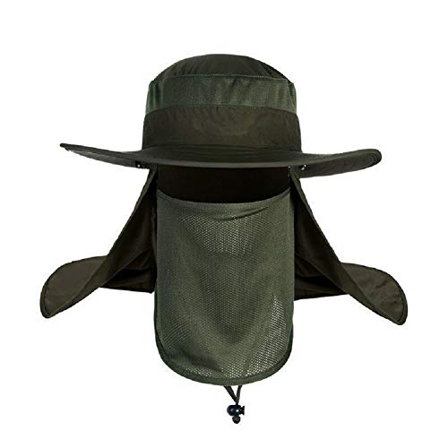 Sombreros de Cubo Unisex Protección Solar Al Aire Libre Sombrero de Pesca Sombrilla Gorra de Camping con Tapa de Cuello Solapa Cover