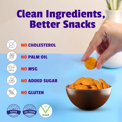 The Healthy Binge| Jowar Chips |Baked chips | No maida, palm oil or MSG | High Protein healthy snacks | Indian Masala Flavour | PACK of 6 (40 gm x 6)