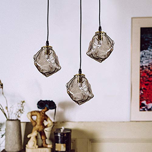 Ty-Zwj Future Technology Style Lava Chandelier, Ice Cube Glass Lava Lamp Postmodern Irregular Living Room Bedroom Dining Room Modern Electroplating Mirror Ceiling Lamp #TOP4