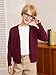 Haloumoning Boys School Uniform Cardigan Sweater Kids Knit Open Front Long Sleeve Outerwear 5-14 Years Wine Red