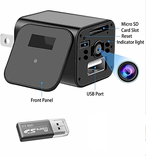 Image of CAMLEIGH AE Securities Spy Camera - HD 1080P Hidden Camera USB Wall Charger - USB Hidden Cameras - Best Mini Spy Camera Charger Video Recorder Home Security System - Motion Detector