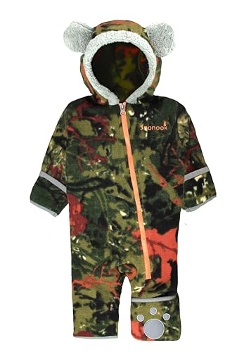 Image of Snonook Fleece Baby Jacket - Winter Suit Bunting Bodysuit with Mittens & Footies, Soft Cozy Warm Jumpsuit for Infants