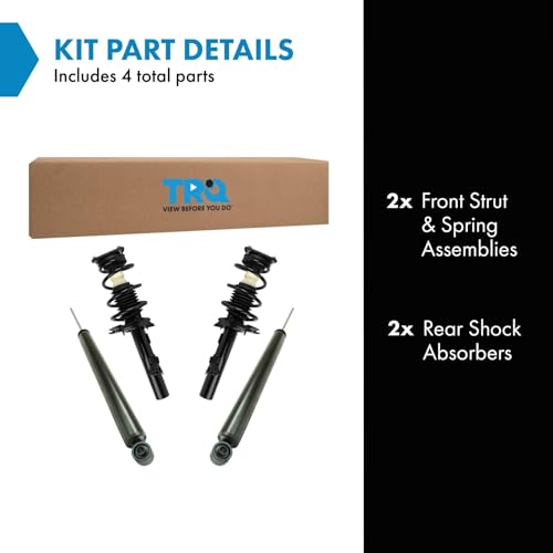 Image of TRQ Front and Rear Complete Strut Assembly & Shock Absorber Kit Complete Strut & Coil Spring Assembly Compatible with 2013-2018 Ford Focus