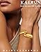 KAERUN Chunky Gold Bangle Bracelets for Women Trendy 14K Gold Plated Cuff Bracelets for Women Non Tarnish Statement Thick Twisted Hinged Open Wide Chunky Bangle Bracelets Fashion Jewelry Gifts