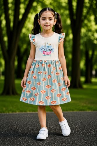 Image of EIO Girls Cotton Frock Dress Combo Pack et | Multicolor Knee Length Casual Dresses for Kids | Soft & Breathable Summer Wear Outfit Frock Set