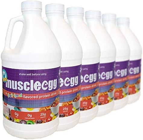 6 Half-Gallons Fruit Cereal MuscleEgg Liquid Egg Whites (Cage-Free)