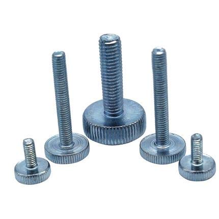 M3 M4 Thumb Screw Flat Head Knurled Hand Screws Galvanized Bolts 6-30mm Length - (Size: M3x 6mm(10pcs))