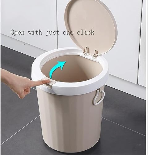 Poubelle avec couvercle plastique étanche pour salle de bain - 4