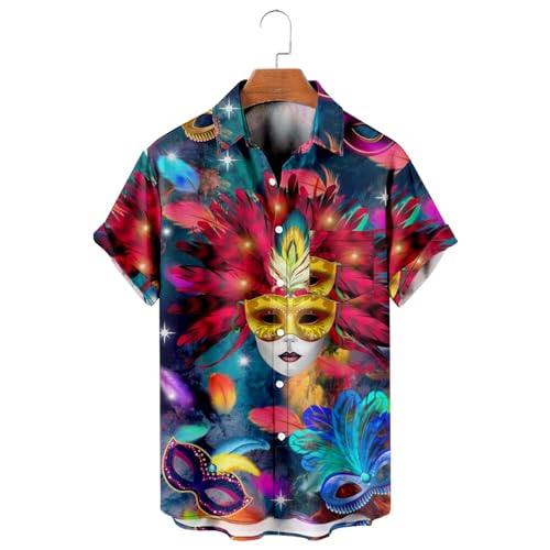2025 Outfit Print Short Sleeves Front Buttons Men Shirt Casual Trendy Tops for Men 20253