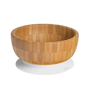 Tiny Dining Kinderbamboe zuignap – eetkamer ontbijtkom met verblijf zet zuig – milieuvriendelijk – wit