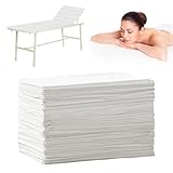Massage Table Sheets 50pcs - 31'' x 70'' Disposable Bed Sheets, Non-Woven Fabric, White - Ideal for Beauty Salon, Spa, Hospital Post-Operative Care, Travel Temporary Use, Tattoo Studio
