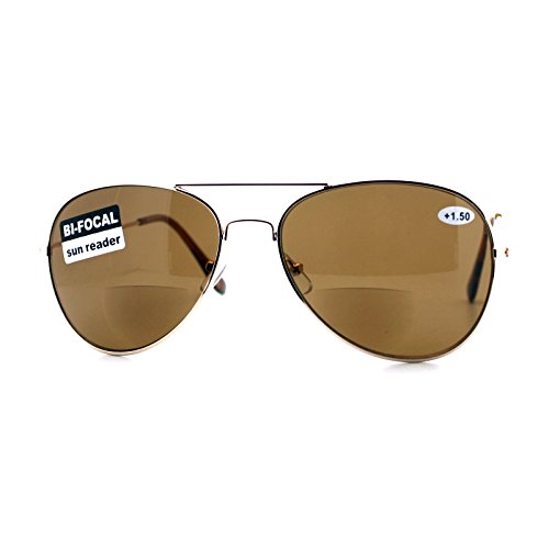 Bifocal Magnification Lens Sunglasses Unisex Classic Aviator Tinted Reader