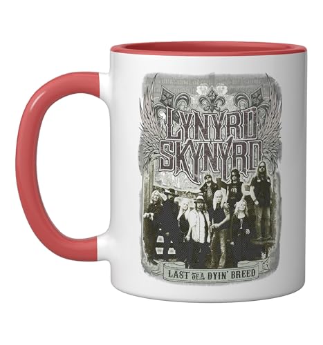 Taza de cerámica Lynyrd Skynyrd rojo y blanco 11 oz miniatura 1