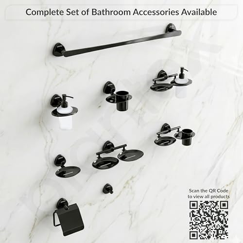 Image of Plantex J4 Stainless Steel 24 Inch Single Towel Rod for Bathroom /Towel Holder in Bathroom /Towel Holder /Bathroom Accessories (PVD Black Finish) Angel