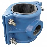 Verbindungsstück aus Ductil-Guss, 63 mm x 3/4 Zoll für Polyethylen- und PVC-Rohr, Abzweigklemme für Rohre, Eisenmanschette für Wasser- und Bewässerungsinstallationen