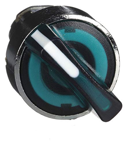 Schneider Electric 22mm LED 2- Position Illuminated Selector Switch Operator, Metal, Green