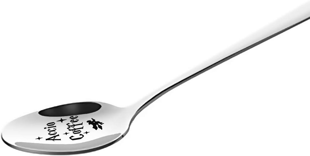 Top Rated Funny Quotes Accio Coffee Spoon Engraved Stainless Steel for Coffee Lovers - Cute Coffee Spoon - Best for Book Lover Bookworm Friends - Perfect for Birthday/Valentine/Christmas Best Quality 🔥 Funny Quotes Accio Coffee Spoon Engraved Stainless Steel for Coffee Lovers - Cute Coffee Spoon - Best for Book Lover Bookworm Friends - Perfect for Birthday/Valentine/Christmas
